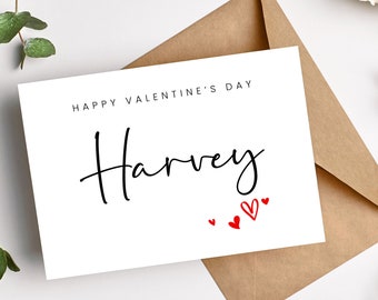 Personalised Valentine's Day Card - cust and simple personalised valentines card.