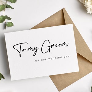 To My Grrom - We're Getting Married Groom Wedding Day Card, Husband Card For Groom, Love Card, To My Husband, To My Wife, To My Fiancé