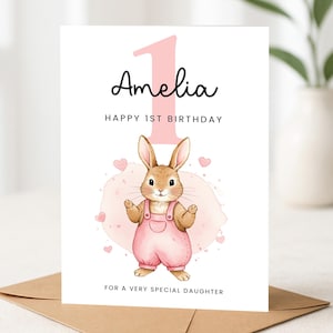 Carte 1er anniversaire pour fille, carte 1er anniversaire fille, cadeau spécial premier anniversaire pour petite-fille, carte premier anniversaire Neice 1er anniversaire