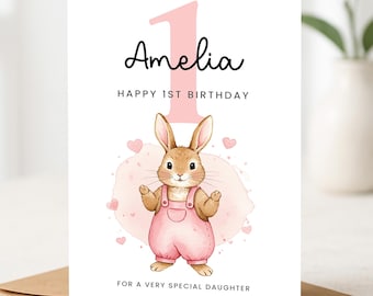 1st Birthday Card For Girl, Daughter 1st Birthday Card, Special First Birthday Gift For Grandaughter, First Birthday Card Neice 1st Birthday