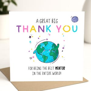 Merci à mon mentor | Carte de remerciement pour votre mentorat, placement étudiant To a Wonderful Mentor Card, carte de remerciement Carte mentor