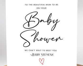 Personalised Baby Shower Card, Baby shower gift, Happy baby shower, New Mum card, Mum to be, Mummy to be, New baby card, Pregnancy card