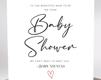Personalised Baby Shower Card, Baby shower gift, Happy baby shower, New Mum card, Mum to be, Mummy to be, New baby card, Pregnancy card
