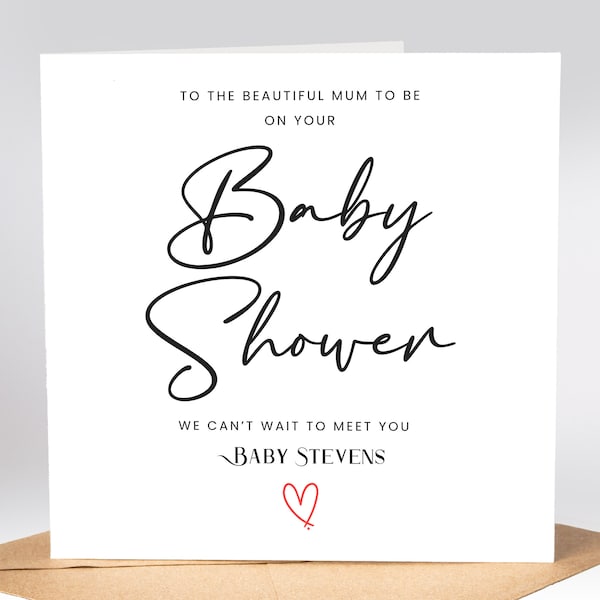 Personalised Baby Shower Card, Baby shower gift, Happy baby shower, New Mum card, Mum to be, Mummy to be, New baby card, Pregnancy card