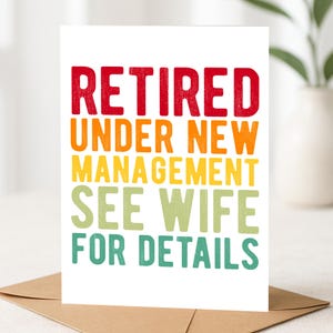 Retirement Under New Management Card, Retire and Relax, Leaving Card, Sorry to See You Go, Goodbye Good Luck Card, Retired, For Him, For Her