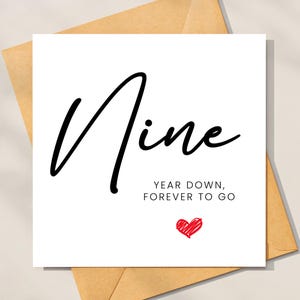 Carte d'anniversaire de 9 ans pour mari, carte de 9e anniversaire de femme, joyeux 9e anniversaire carte de 9 ans carte de voeux drôle femme mari
