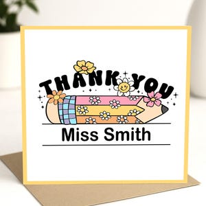 Carte de remerciement pour professeur Merci d'être un professeur merveilleux, carte de remerciement personnalisée pour professeur - Merci pour professeur
