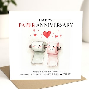 Carte d'anniversaire de 1 an pour mari, carte de 1er anniversaire de femme, joyeux anniversaire de papier carte de 1 an carte de voeux drôle femme mari