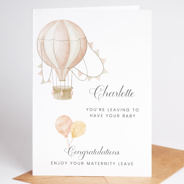 Maternity Leave Card, Contraulations Pregnancy Card Your Leaving us to have a baby card. Best of Luck, New Baby, Congratulations Maternity