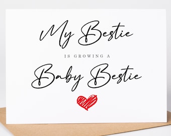 My Bestie Is Pregnant Card, Amazing News On Your Pregnancy Card Pregnancy Card For Mummy To be. Parents To Be Pregnancy Card Bestie New Baby