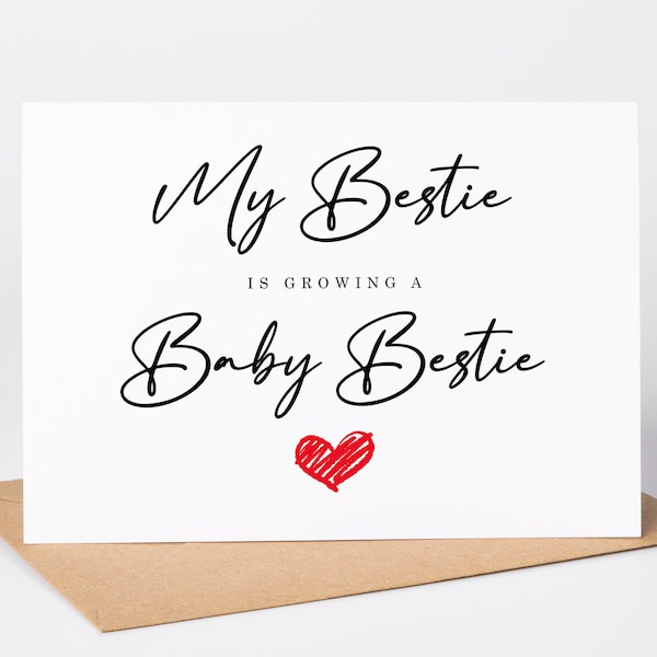 My Bestie Is Pregnant Card, Amazing News On Your Pregnancy Card Pregnancy Card For Mummy To be. Parents To Be Pregnancy Card Bestie New Baby