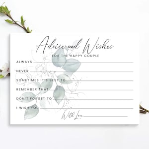 Cartes conseils pour le mariage : 10|25|50|75|100 invités pour immortaliser des souvenirs précieux Cartes-conseils pour le jour du mariage, paquets de cartes-conseils pour mariage d'invités