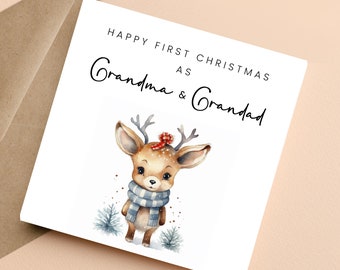 Carte de Noël pour les grands-parents, grand-mère et grand-père, carte de Noël Nan et grand-père, carte de Noël Nanna et Papa, grands-parents de Noël