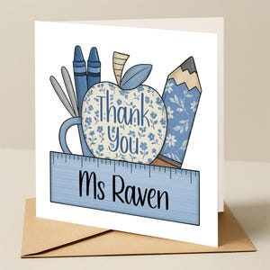 Carte de remerciement pour professeur Merci d'être un professeur merveilleux, carte de remerciement personnalisée pour professeur - Merci pour professeur