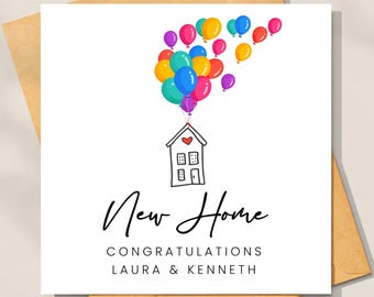 New Home Card, Personalised Congratulations On Your New Home Card, Happy First New Home Card, Moving Day Card, New House Card