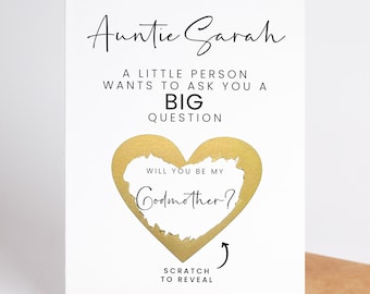 Godmother proposal scratch card, godmother scratch card, godparents scratch card, will you be my godmother card personalised