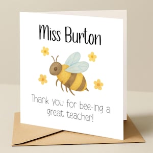 Carte de remerciement pour professeur Merci d'être un professeur merveilleux, carte de remerciement personnalisée pour professeur - Merci pour professeur