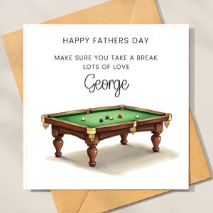 Carte de fête des pères, fête des pères, souvenir de fête des pères, carte de fête des pères de bébé, enfants en bas âge, bonne fête des pères, carte de papa de billard, faire une pause