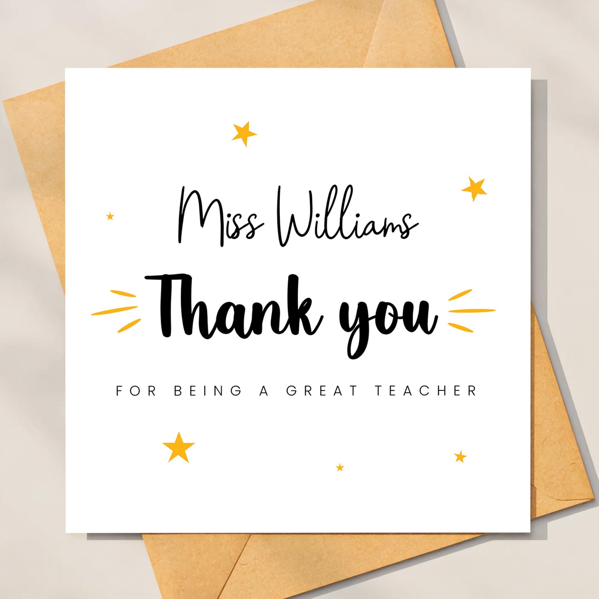 Dankeskarte Für Lehrer 'Thank You For Bee-ing A Great Teacher' – Ende Des Jahres, Blanko, Recycelbar