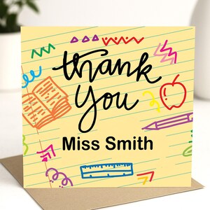Carte de remerciement pour professeur Merci d'être un professeur merveilleux, carte de remerciement personnalisée pour professeur - Merci pour professeur