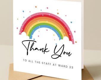 Thank you hospital ward, hospital thank you card, personalised card, Doctors, Hospital Thank You Card For Hospital Ward,Thank you ward staff