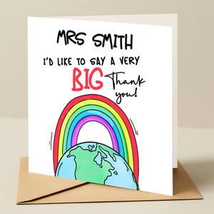 Un grand merci au meilleur professeur du monde entier, carte de remerciement personnalisée