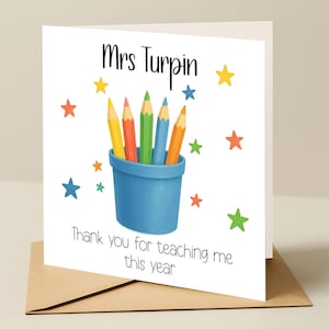 Carte de remerciement pour professeur Merci d'être un professeur merveilleux, carte de remerciement personnalisée pour professeur - Merci pour professeur