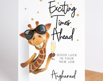 New job Card - Personalised Exciting Times Ahead Card, co-worker Card congratulations on your new job Exciting Times Card, So Proud Card