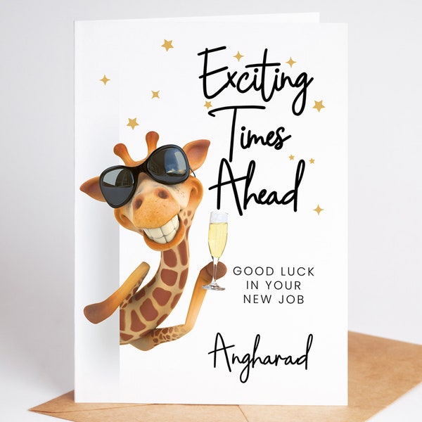 New job Card - Personalised Exciting Times Ahead Card, co-worker Card congratulations on your new job Exciting Times Card, So Proud Card