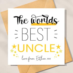 Meilleur oncle - Le meilleur oncle du monde, meilleure carte personnalisée oncle, carte d'anniversaire, carte de remerciement, carte d'anniversaire oncle meilleur au monde