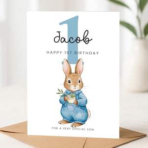 Carte 1er anniversaire pour garçon, carte 1er anniversaire fils, cadeau premier anniversaire spécial petit-fils, carte 1er anniversaire carte 1er anniversaire neveu