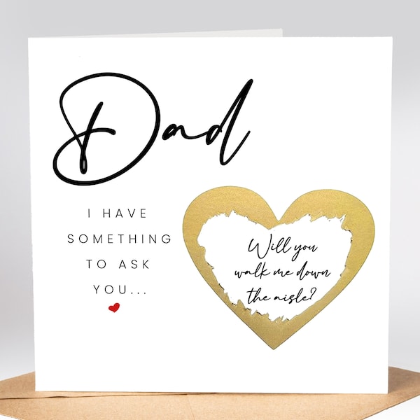 Scratch Reveal Card, Will You Walk Me Down The Aisle Card, Personalised Wedding Card, Personalised Will you walk me down the Aisle Dad?