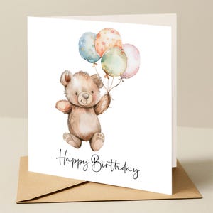 Carte d'anniversaire, carte d'anniversaire mignon nounours, carte d'anniversaire de dames, carte d'anniversaire mignon nounours, carte d'anniversaire avec ours mignon
