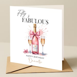 Carte personnalisée des 50 ans pour un ami - Carte des 50 ans pour maman, sœur, tante - Cadeau des 50 ans - Cinquante & Fabuleux