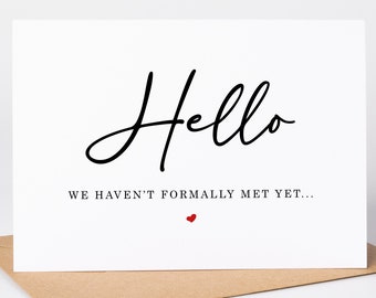 PREGNANCY ANNOUNCEMENT CARD, Baby announcement card Hello We haven't Formally Met, uncle, grandparent card Baby Announcement Baby Scan Photo