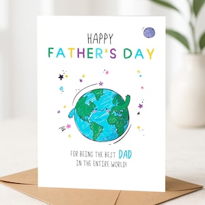 Meilleur papa du monde, carte personnalisée pour la fête des pères, fête des pères, carte meilleur papa grand-père, meilleur papa du monde