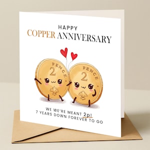 Carte drôle du 7e anniversaire - We Were Mean 2p - carte d'anniversaire en cuivre - carte personnalisée Joyeux 7e anniversaire carte de 7 ans