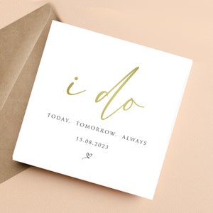 PERSONNALISÉ Je fais une carte de mariage à mon marié | Oui, aujourd'hui demain toujours carte de mariage | Carte de fête nuptiale | Je fais des cartes de mariage.