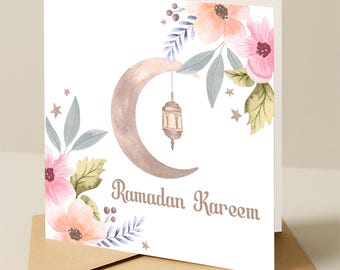 Tarjeta de Eid Mubarak, Tarjeta de felicitación de Eid personalizada, Tarjeta de celebración de Eid, Tarjeta islámica personalizada, Tarjeta de regalo de Eid para familiares y amigos