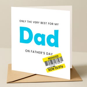 carte fête des pères | Autocollant réduit Carte de fête des pères drôle | Cadeau fête des pères | carte fête des pères | Carte réduite | Meilleur papa