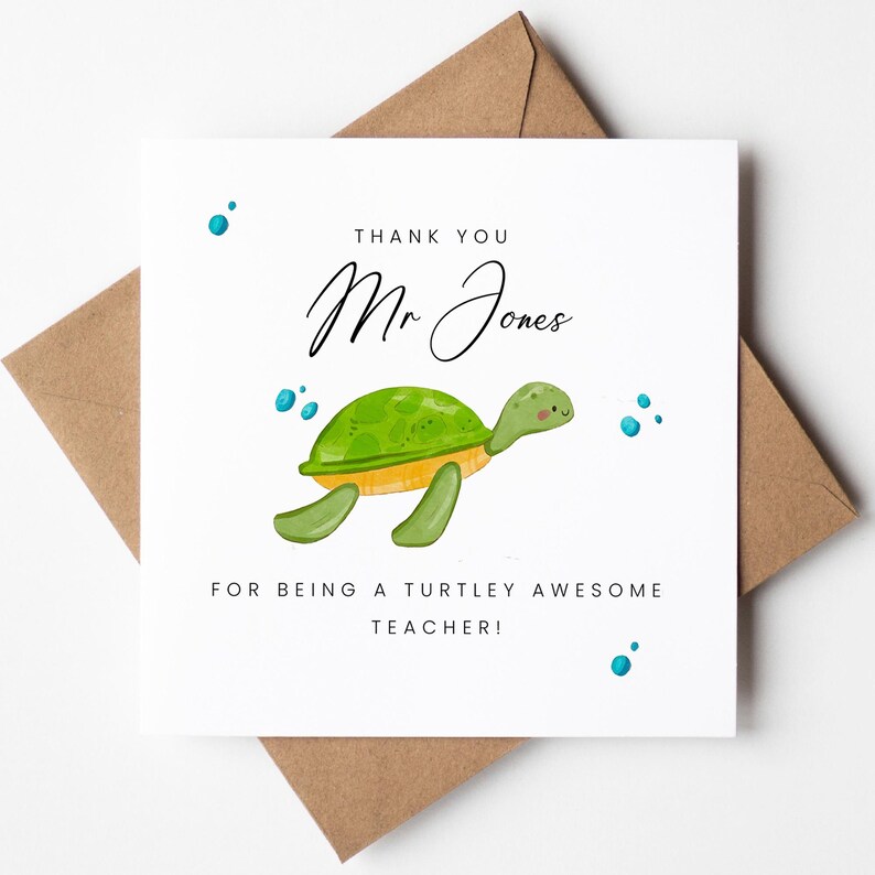 Thank You for Being a Turtley Awesome Teacher, Personalised Teacher ...