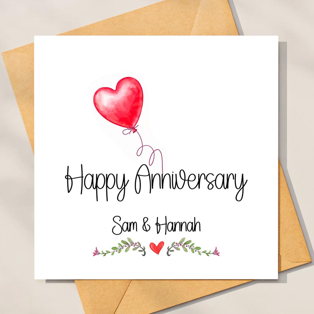 Personalised Anniversary Card for Couple, Couple Anniversary Card ...