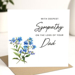 Carte de sympathie - À l'occasion de la perte de votre père, carte de deuil, carte de sympathie, carte de pensée pour vous, carte de condoléances, carte de câlin
