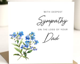 Sympathy Card - On the loss of your Dad, Bereavement Card, Sympathy Card, Thinking of You Card, Condolence Card, Sending Hug Card