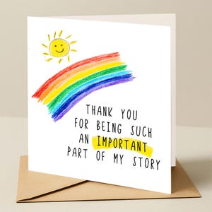 Merci d'avoir joué un rôle si important dans mon histoire, carte de remerciement personnalisée pour professeur - Merci pour professeur
