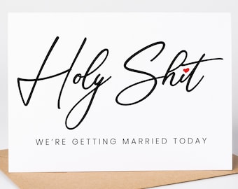 Wedding Day Card Holy Shit We're Getting Married Today wedding Card, Card For Groom, To My Husband, To My Wife, To My Fiancé, Wedding Day