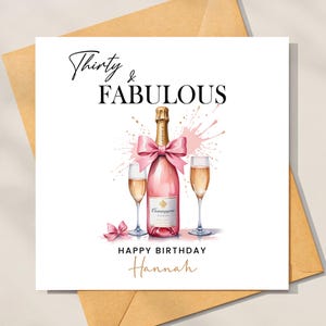 Carte personnalisée du 30e anniversaire pour un ami - Carte du 30e anniversaire pour maman, soeur, tante - Cadeau de 30e anniversaire - Trente et fabuleux