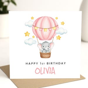 Carte 1er anniversaire fille, première carte d'anniversaire pour fille, carte 1er anniversaire personnalisée, carte 1er anniversaire fille, cadeau 1er anniversaire fille
