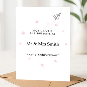 Carte d'anniversaire d'un an Un an passe vite lorsque vous êtes amoureux, carte 1er anniversaire, anniversaire en papier, carte personnalisée, anniversaire