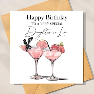 Belle-fille de joyeux anniversaire, carte d'anniversaire de belle-fille, joyeux anniversaire